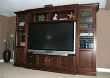 Custom Wood Entertainment Center from E. Leet Woodworking Plainwell, Michigan 49080 