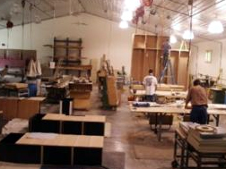 E. Leet Woodworking shop floor.