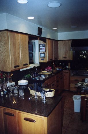 Oak Cabinets with Walnut accent