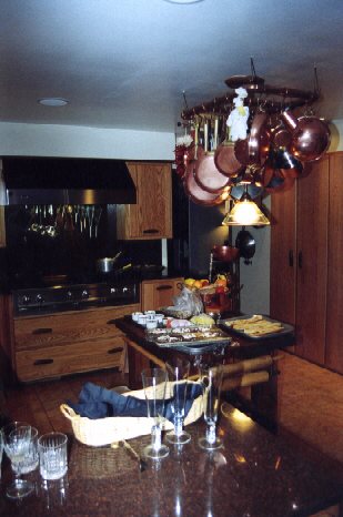 Oak Cabinets with Walnut accent 