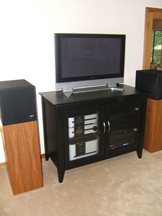 Custom wood entertainment center. 